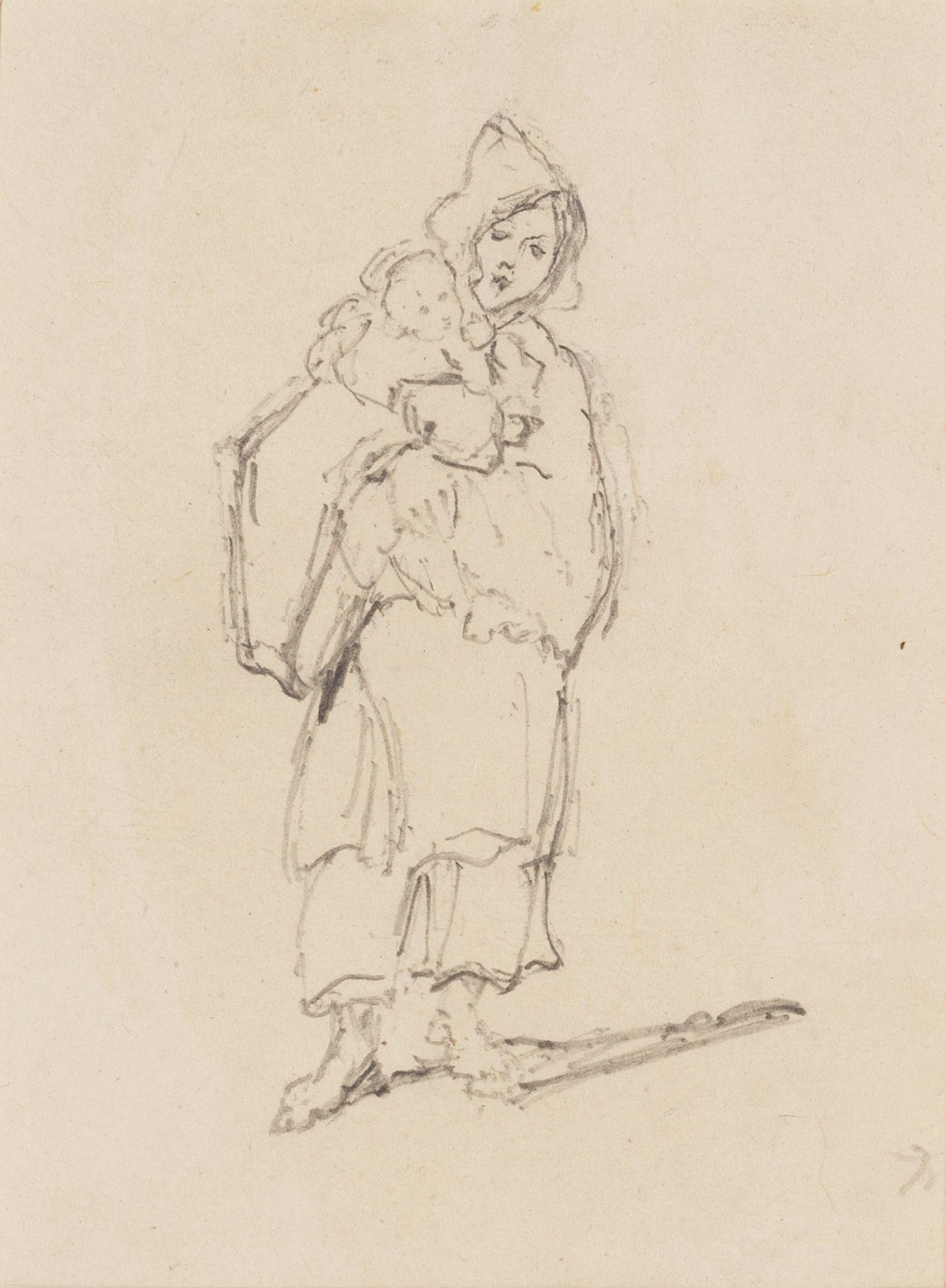 George Chinnery - Study of a seated Tanka woman; and Study of a Tanka woman and child