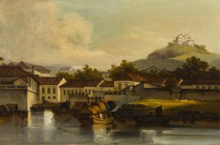 George Chinnery - Waterfront Buildings, Macau
