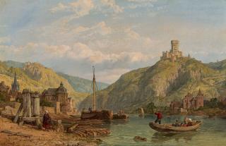 George Clarkson Stanfield - Ideale Rheinlandschaft mit der Marksburg.