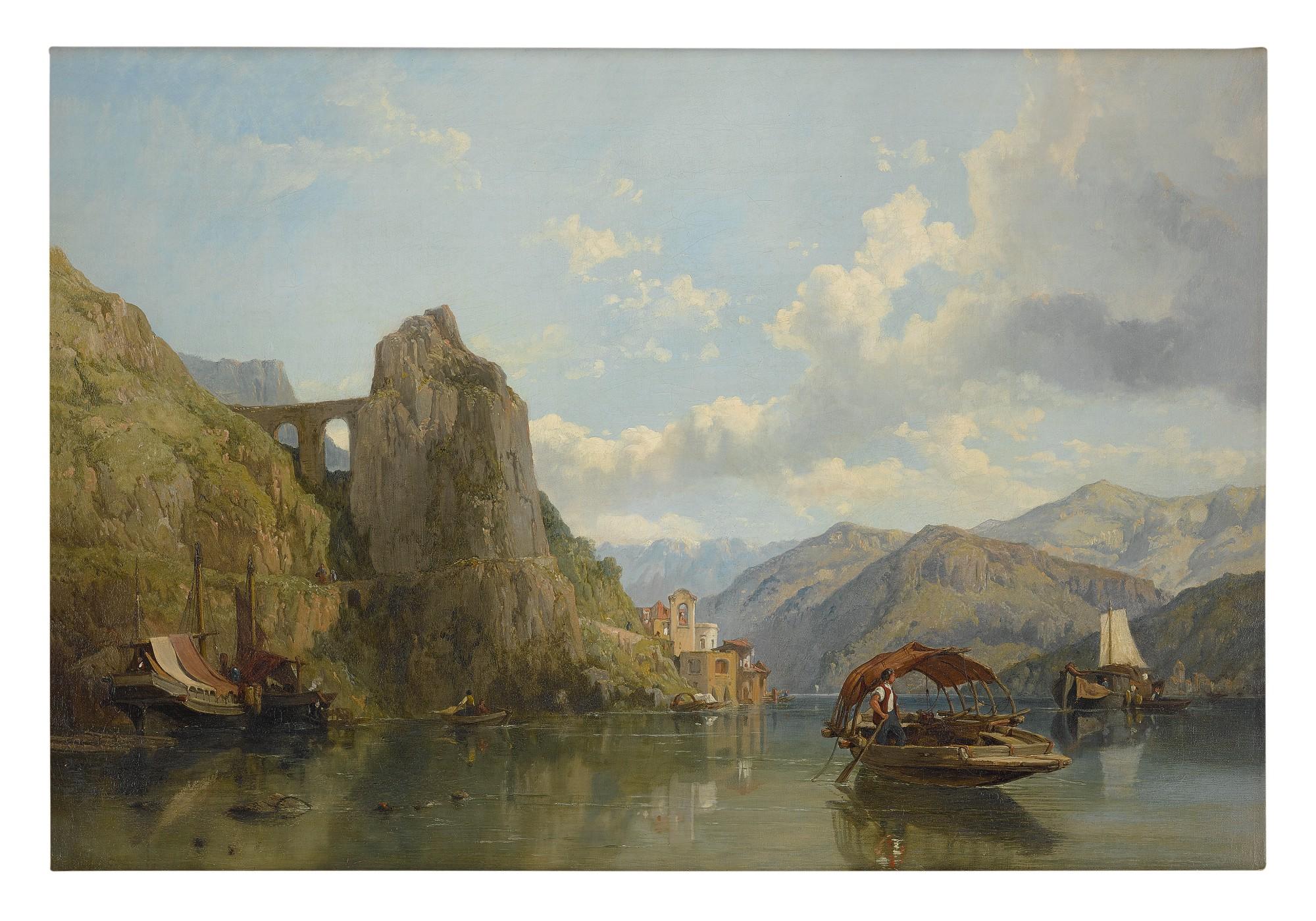 George Clarkson Stanfield - Near Loggio, On The Lake Of Lugano