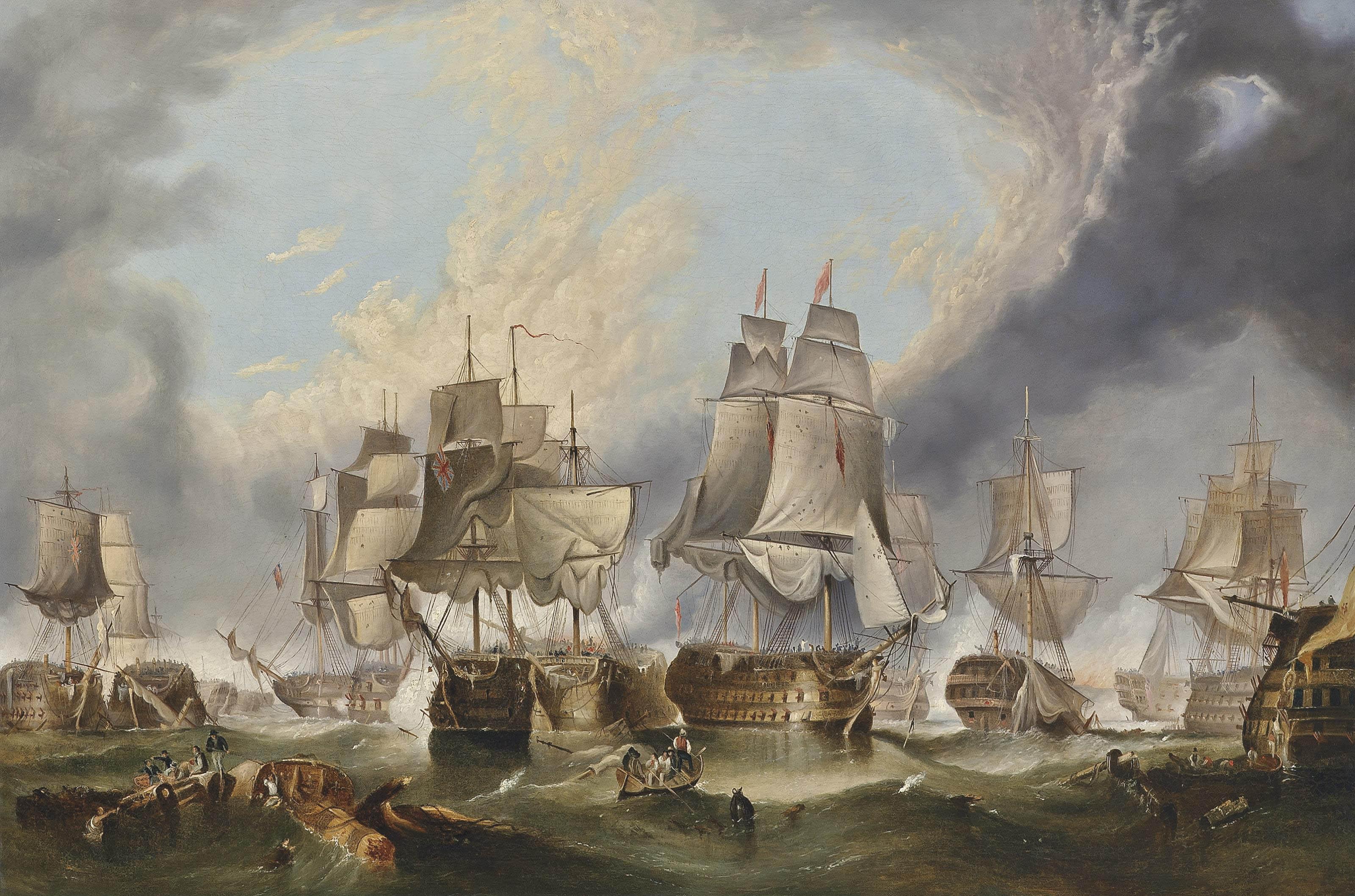 George Clarkson Stanfield - The Battle of Trafalgar, 21st October 1805