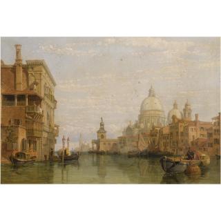 George Clarkson Stanfield - The Grand Canal, Venice With Santa Maria Della Salute And San Giorgio Maggiore Beyond