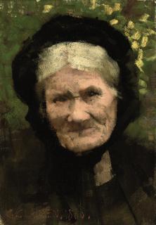 George Clausen, R.A., R.W.S., R.I. - Portrait of Mrs Sandell