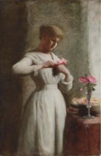 George Cochran Lambdin - Woman with Roses