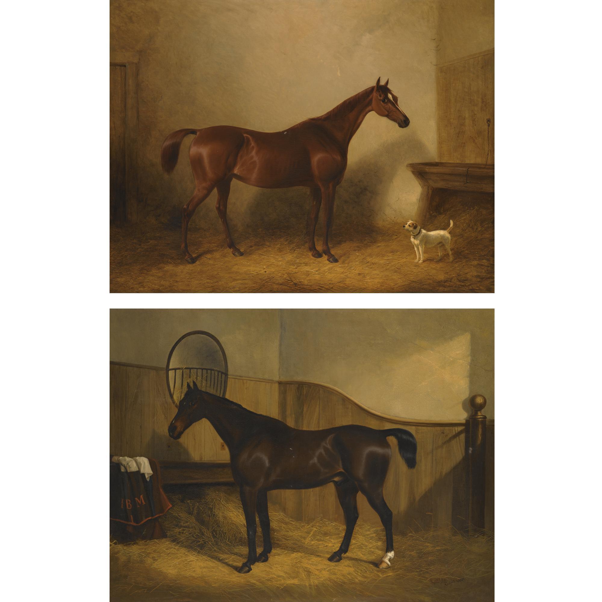 George Cole - Portrait Of A Hunter With A Dog; And Portrait Of A Hunter In A Box