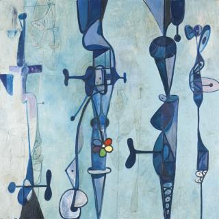 George Condo - Blue Painting