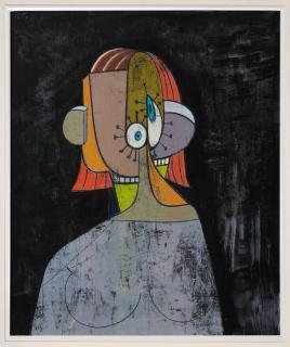 George Condo - Female Portrait With Blue Eyes
