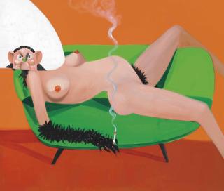 George Condo - Nude On Sofa