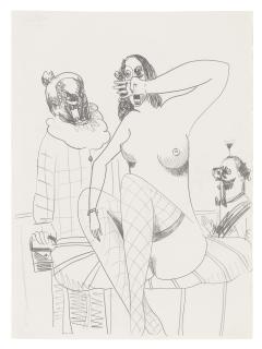 George Condo - Old Lady with Nude