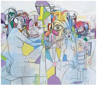 George Condo - Purple And Yellow Abstraction
