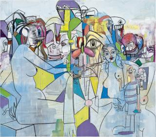 George Condo - Purple And Yellow Abstraction