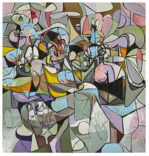 George Condo - Reclining Blue Form