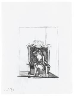 George Condo - Seated Female on Throne