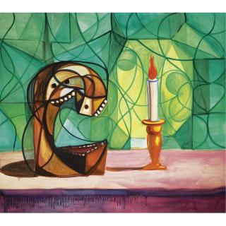 George Condo - Skull With Candle