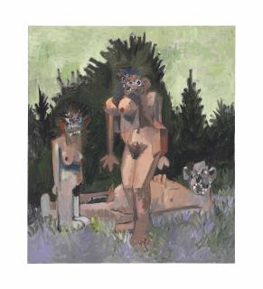 George Condo - Three Figures in a Garden
