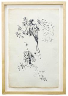 George Condo - Untitled (Two Figures); And Two Companion Drawings