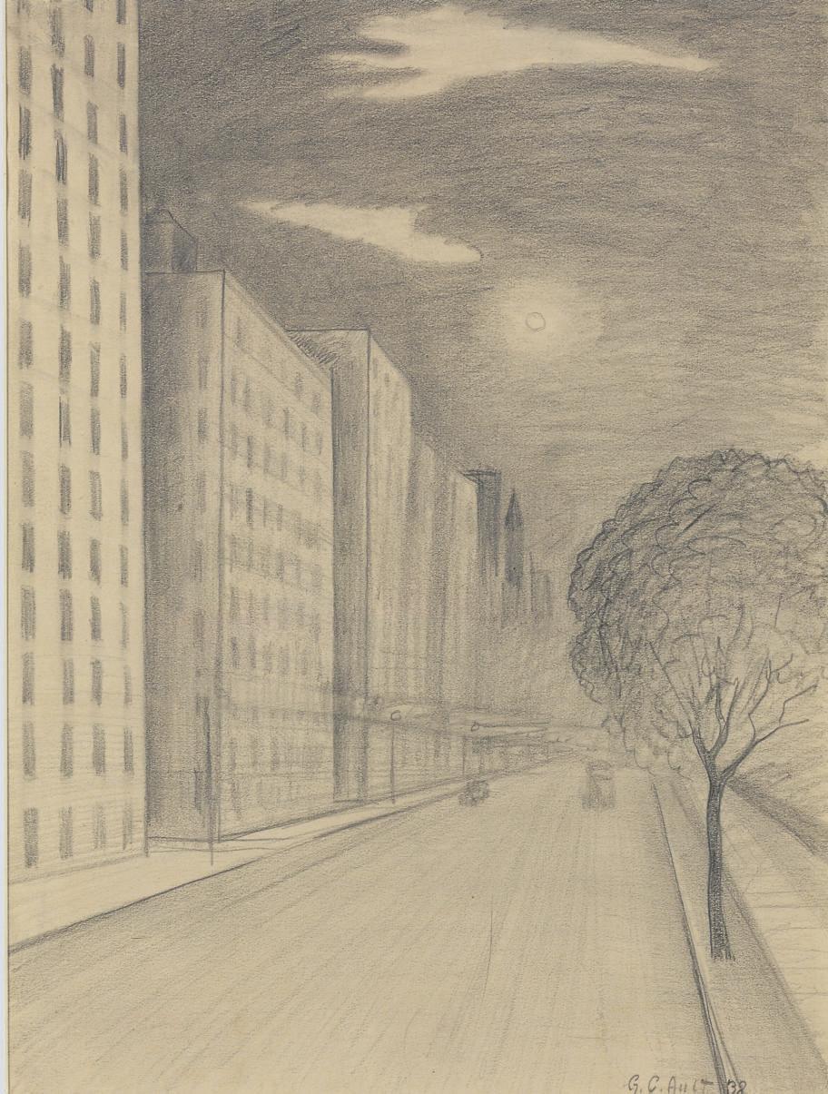 George Copeland Ault - Moonlight on Fifth Avenue