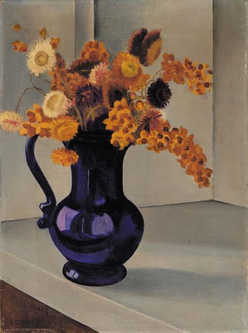 George Copeland Ault - Straw Flowers and Bittersweet