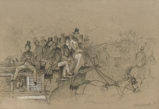 George Cruickshank - The coach to Camberwell; and The coach to Elephant and Castle