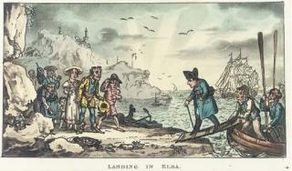 George Cruikshank - Landing in Elba