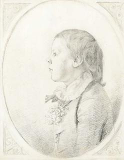 George Dance, Jun., R.A., F.R.S., F.S.A. - Portrait of a boy, bust-length with a posy in his buttonhole