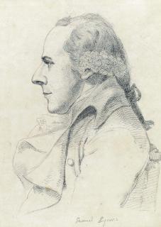 George Dance, R.A., F.S.A. - Portrait of Samuel Lysons, half-length, in profile to the left