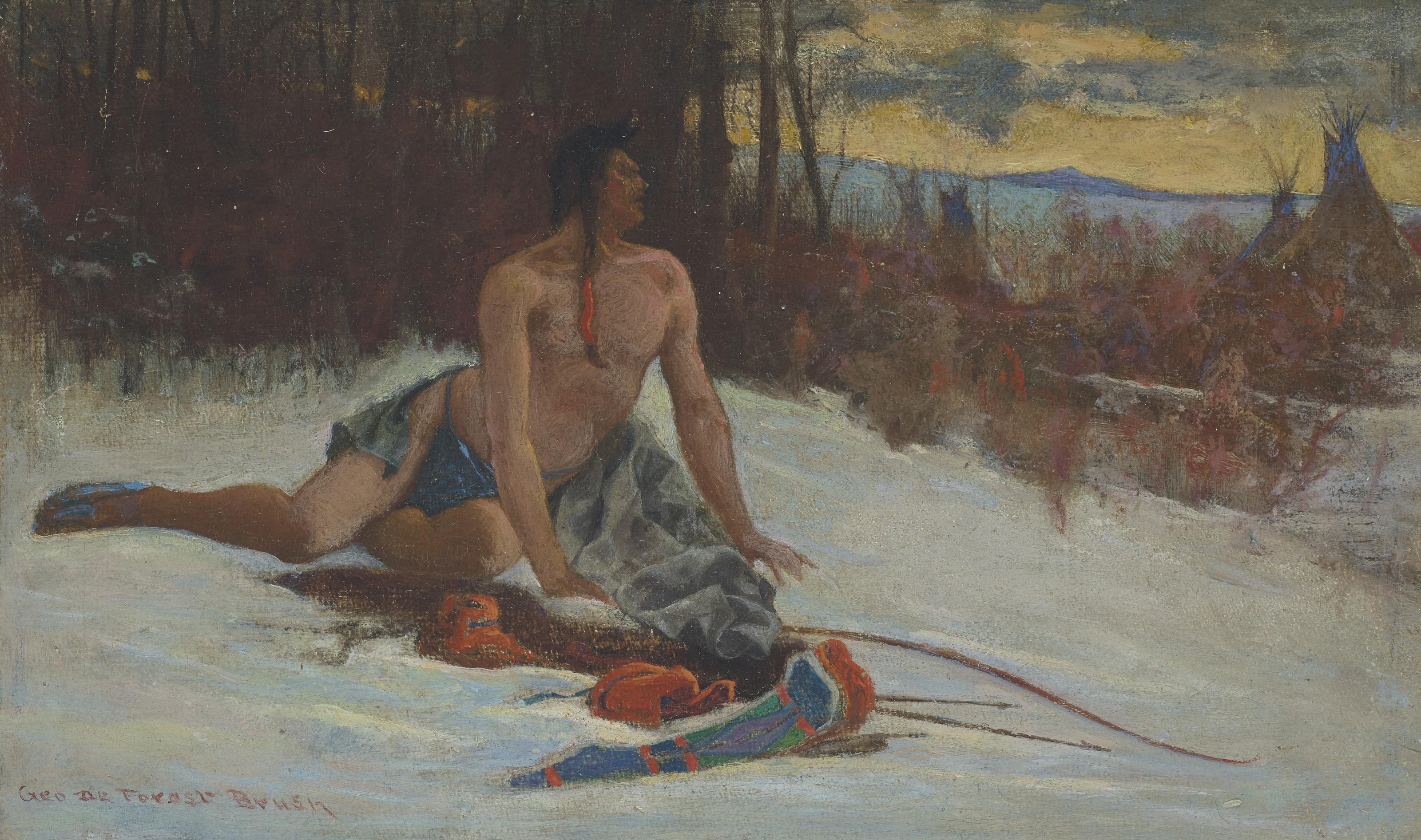 George De Forest Brush - Indian in the Snow