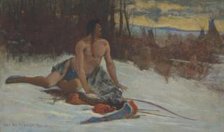 George De Forest Brush - Indian in the Snow