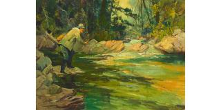 George Demont Otis - In Maine 18 x 24 in. framed 23 x 29 in.