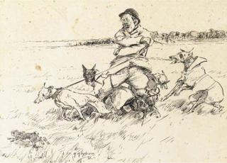 George Denholm Armour, O.B.E. - A modern Laocoon, an incident on the field of Waterloo