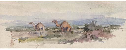 George Denholm Armour - A folio of various pencil and watercolour studies including caricatures and cartoons, some dated April 1891 (one illustrated)