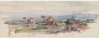 George Denholm Armour - A folio of various pencil and watercolour studies including caricatures and cartoons, some dated April 1891 (one illustrated)