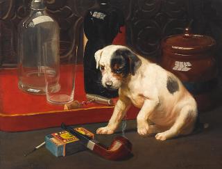 George Derville Rowlandson - His master\'s pipe