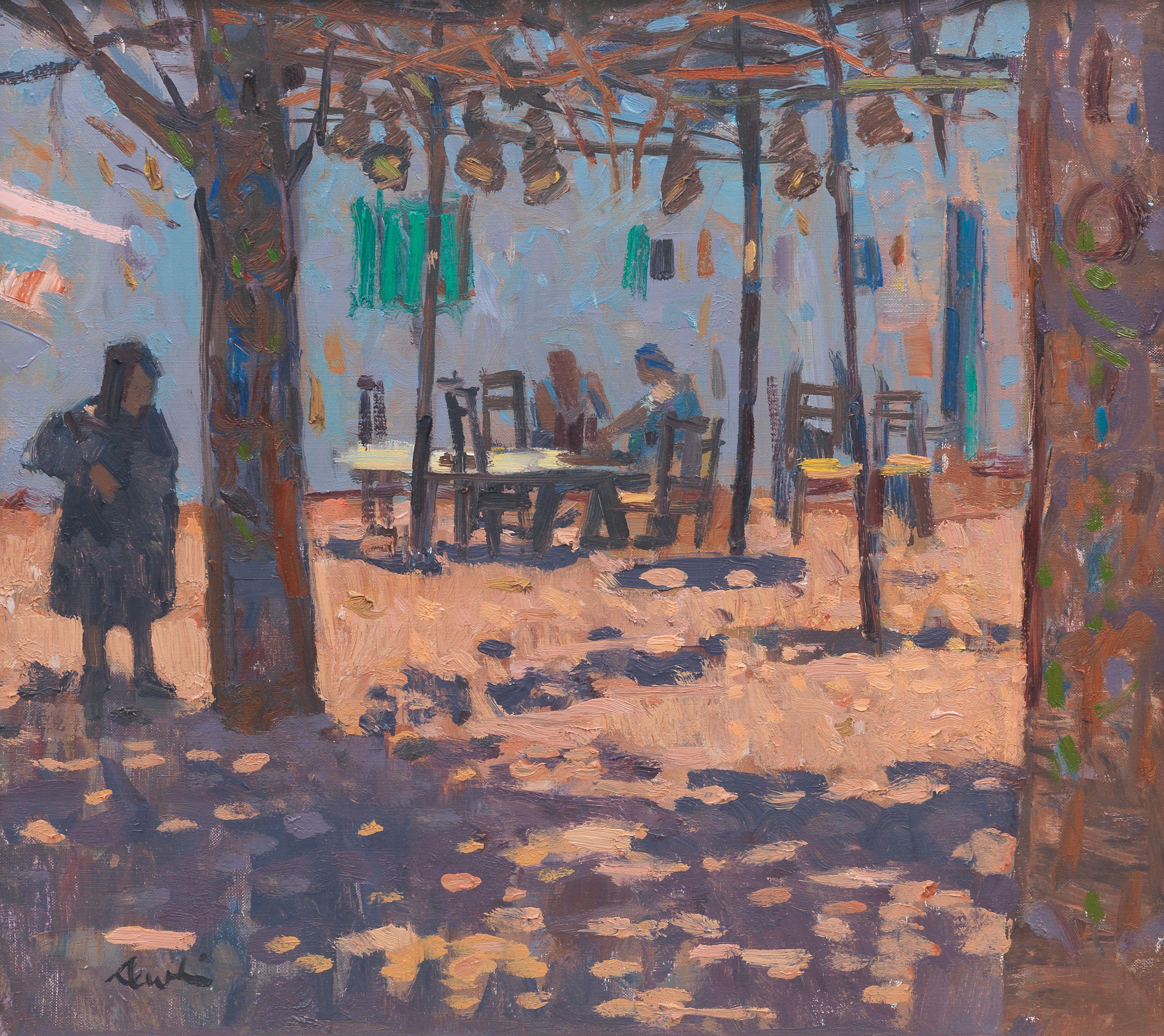 George Devlin RSW - Village in Andalucia