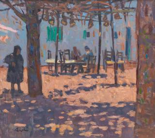 George Devlin RSW - Village in Andalucia