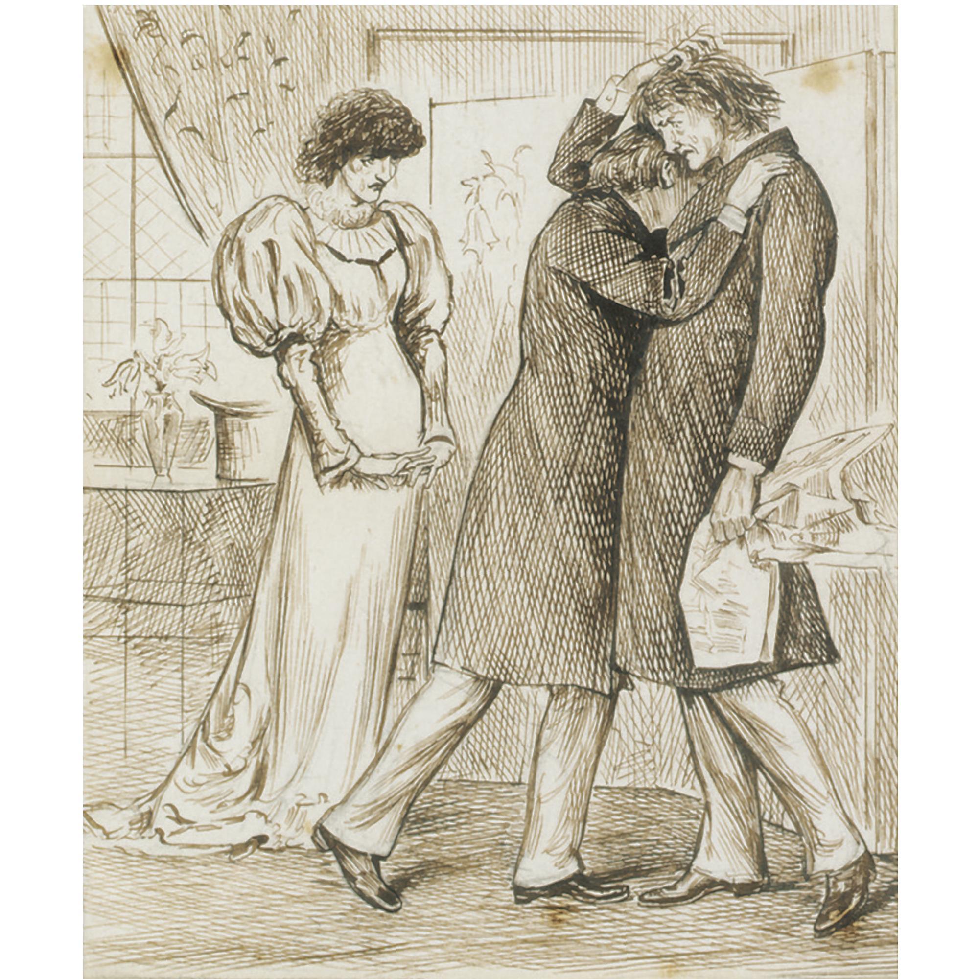 George Du Maurier - Frustrated Social Ambition; Collapse Of Postlethwaite, Maudle And Mrs Cimabue Brown, Published In Punch, 21 May 1881