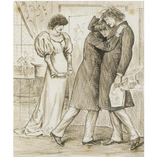 George Du Maurier - Frustrated Social Ambition; Collapse Of Postlethwaite, Maudle And Mrs Cimabue Brown, Published In Punch, 21 May 1881