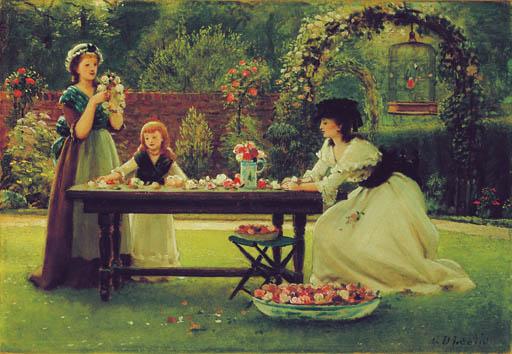 George Dunlop Leslie, R.A. - A Feast Of Roses: A Sketch