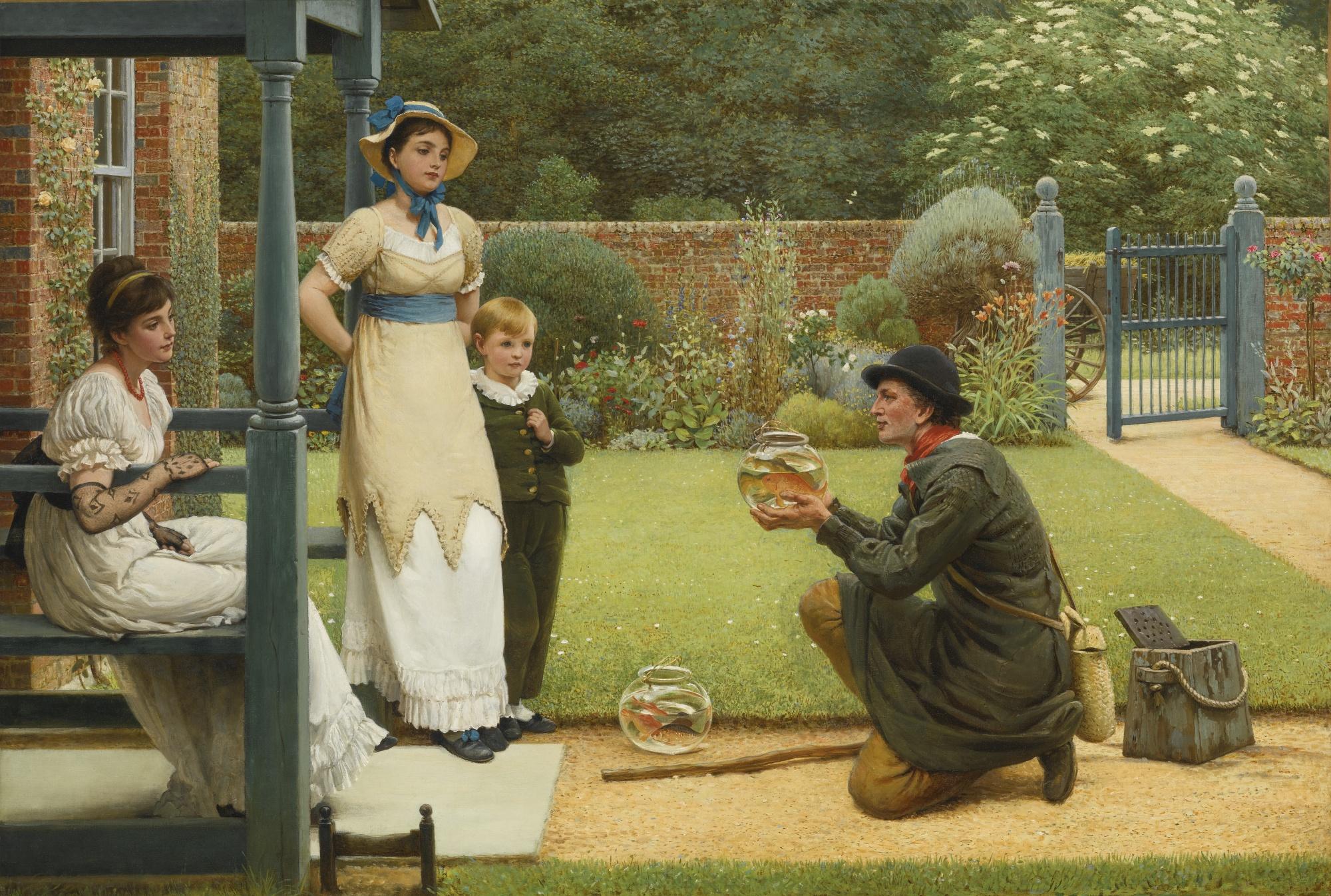George Dunlop Leslie, R.A. - British the Goldfish Seller