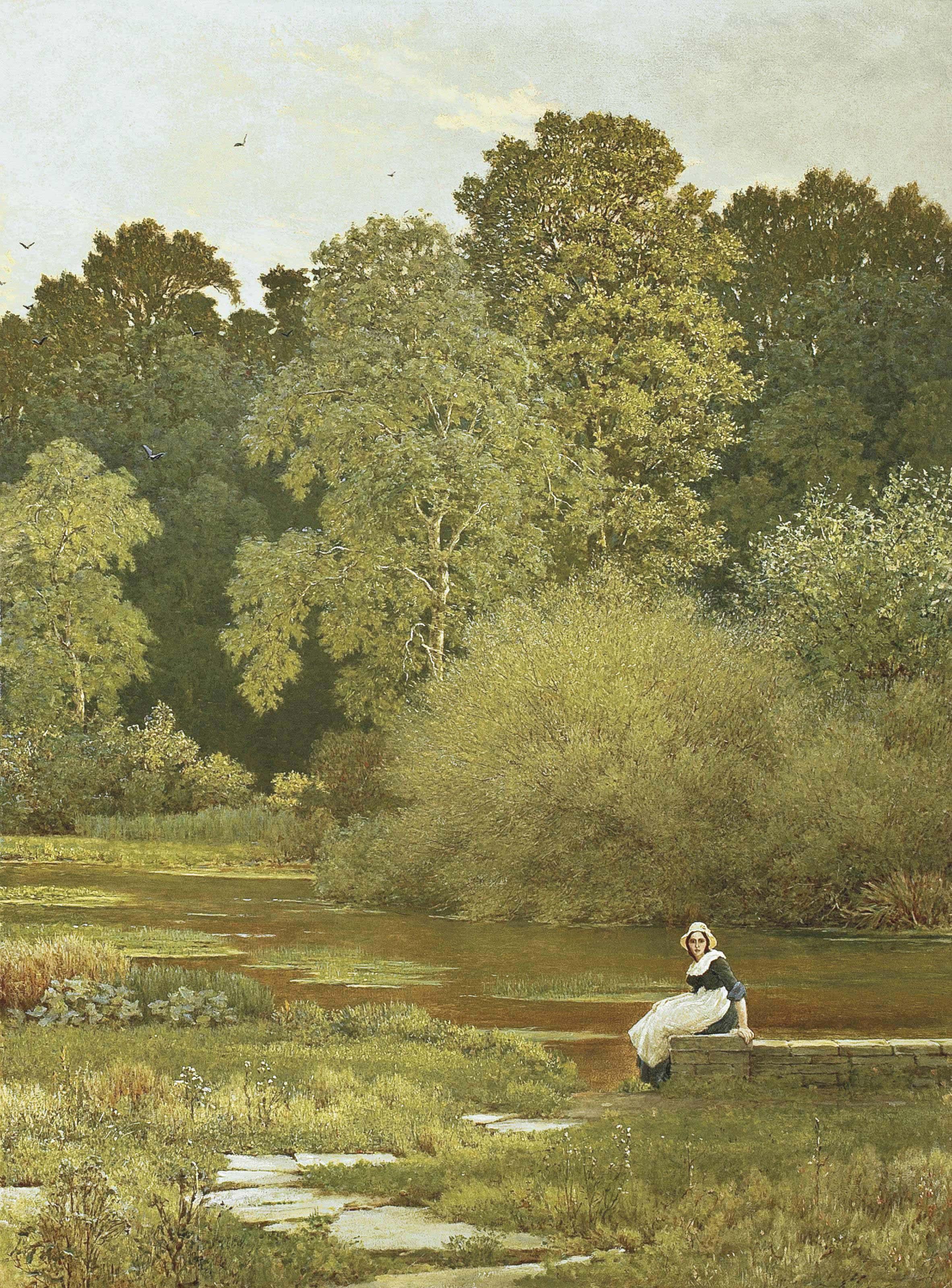 George Dunlop Leslie, R.A. - Riverside, Wallingford, Berkshire