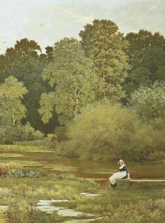 George Dunlop Leslie, R.A. - Riverside, Wallingford, Berkshire