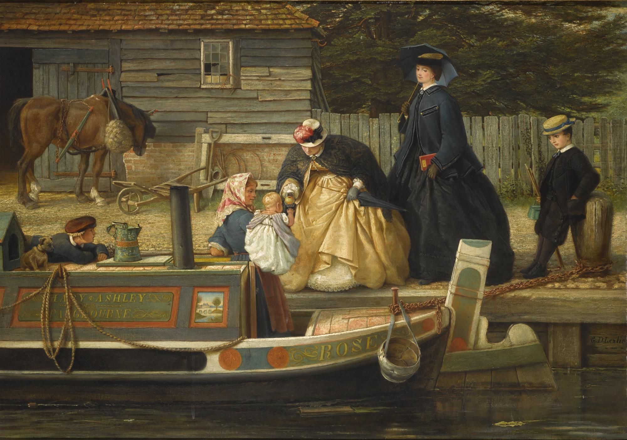 George Dunlop Leslie, R.A. - Thames-Side Conversation