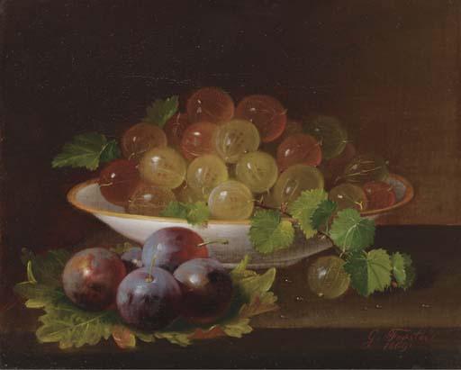George E. Forster - Plums and Gooseberries