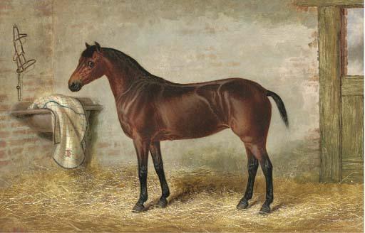 George Earl - A Bay Hunter In A Stable