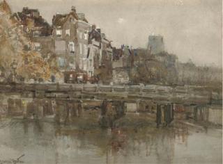 George Edward Horton - Delfsa Poort, Rotterdam (illustrated); and On the Steiger Canal, Holland