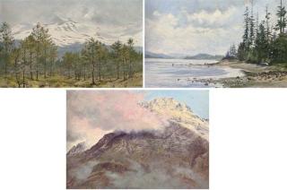 George Edward Lodge - The Pink Cloud; White Tops; And Light On Water