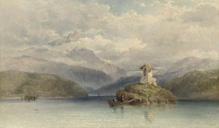 George Edwards Hering - Visiting the shrine, possibly Lake Lugano