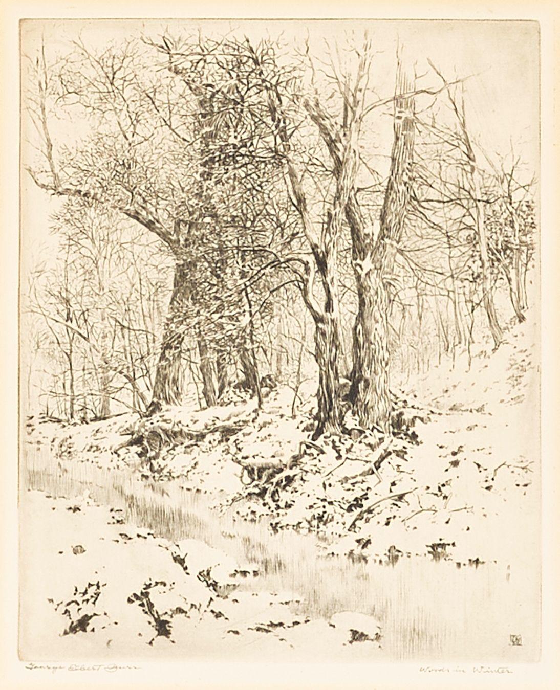 George Elbert Burr - March Snow; Woods in Winter (Seeber 153; 297), 1910; circa 1930