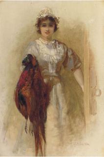 George Elgar Hicks, R.B.A. - A brace of pheasants