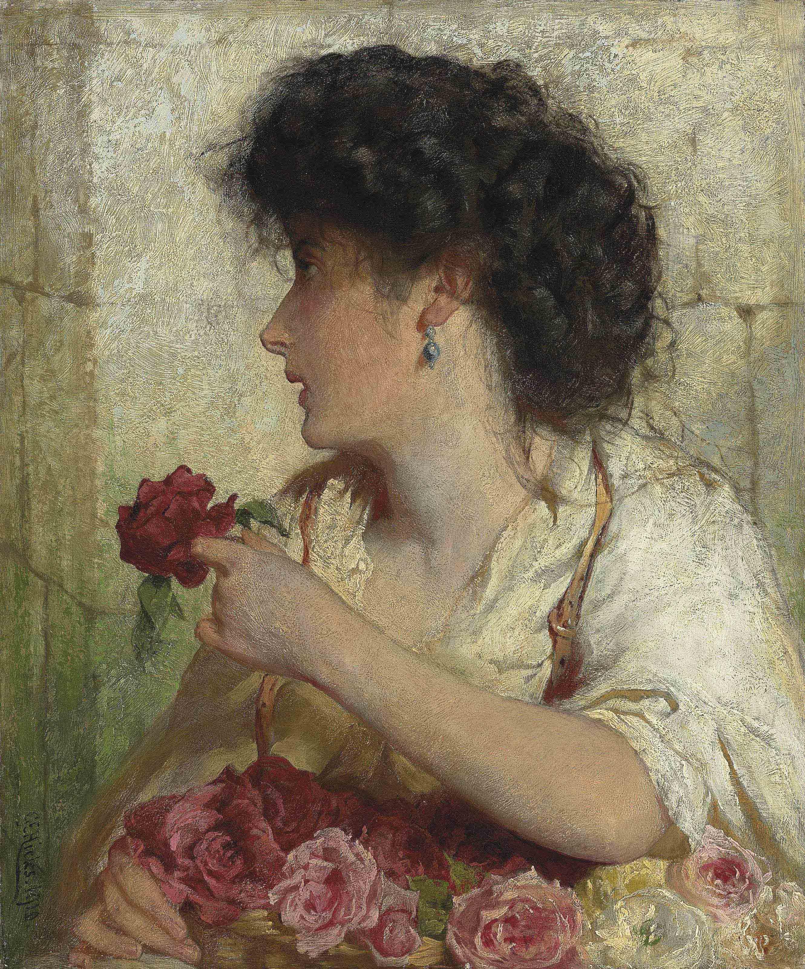 George Elgar Hicks, R.B.A. - A Summer Rose